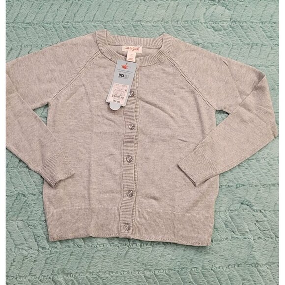 Cat & Jack Other - Cat & Jack Button Up Cardigan Girls 5T Heather Grey Long Sleeve NEW